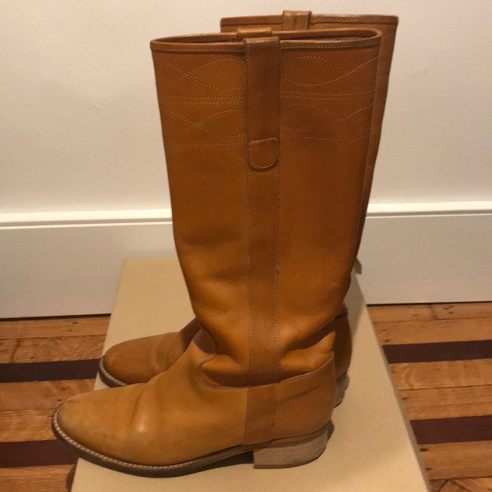 J.Crew Holden Leather Stacked Low-heel Boots